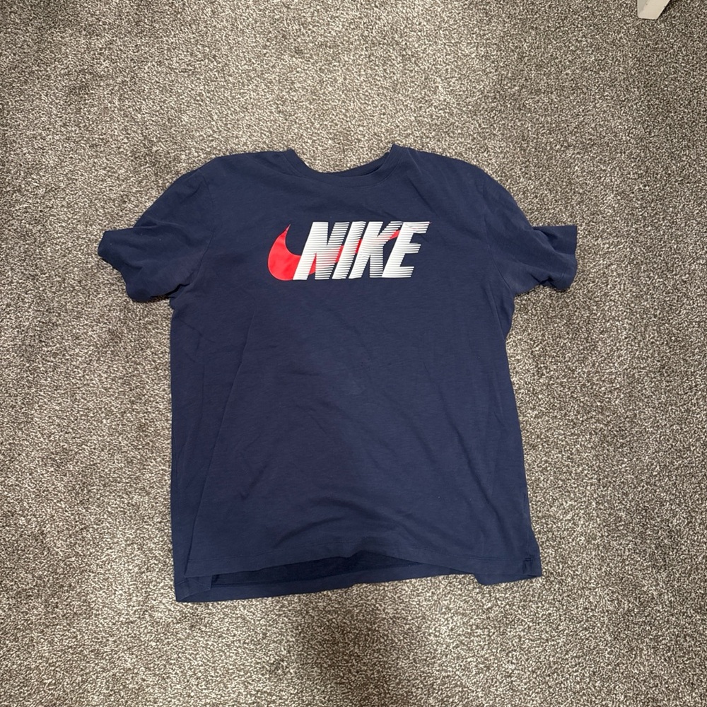 Nike Dark Blue Tee with Red Swoosh
